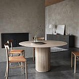 Круглий дизайнерський стіл "Батл" з дерева ясен, стільниця з дизайнерським зрізом, фото 5