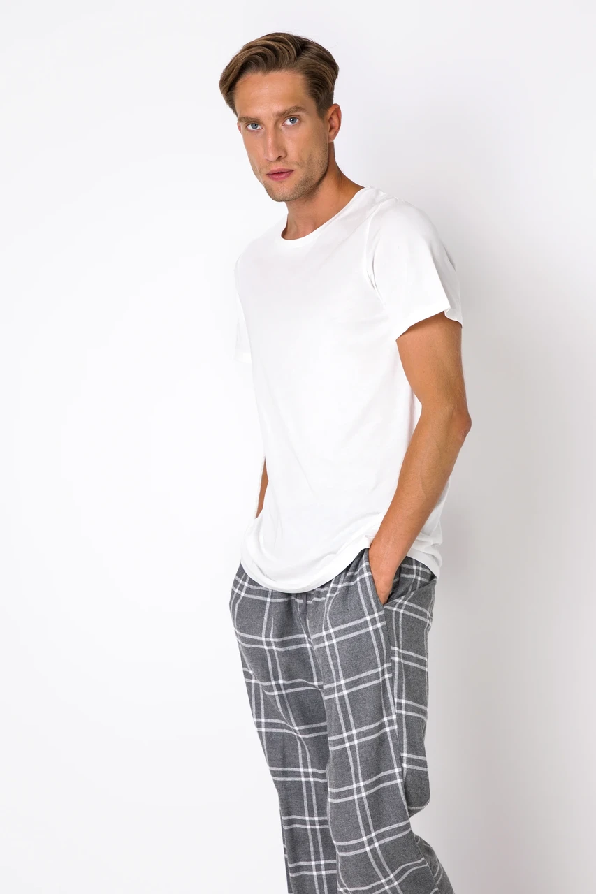 Aruelle Tyler pajama long чоловіча піжама в клітку з кишенями, домашній чоловічий костюм