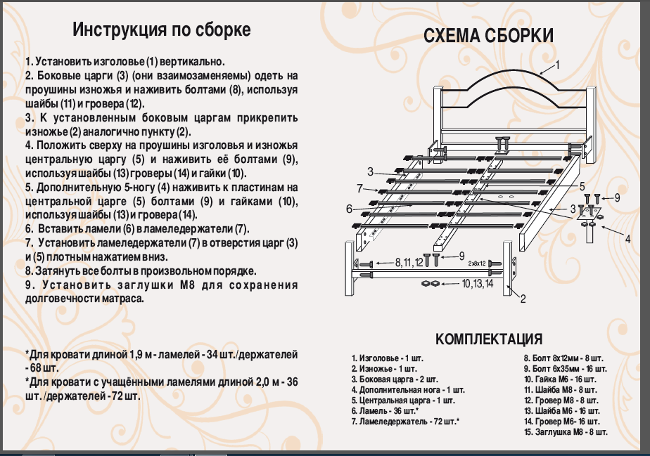 Двуспальная металлическая кровать Маранта от ТМ Теnero 160х190, Щит ДВП, Без ящика - фото 3 - id-p2024644722