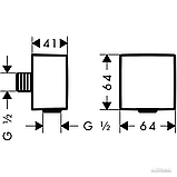 Шлангове підключення Hansgrohe 26455000 FixFit Square, фото 2