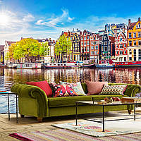 Обои расширяющие пространство "Амстердам. Дома над водой" по вашим размерам