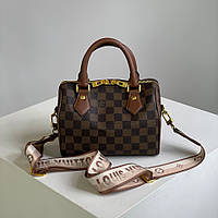 Кожаная коричневая сумка Louis Vuitton Speedy Nano Chess