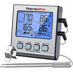 Термометр двоканальний ThermoPro TP-17 (-10..+300 °C) з таймером і магнітом