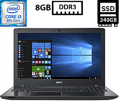 Ноутбук Acer Aspire E5-576-392H/15.6”TN(1920x1080)/Intel Core i3-8130U 2.20GHz/8GB DDR3/SSD 240GB/Intel UHD Graphics 620/Camera