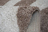 Коричнева килимова доріжка з високим ворсом SHAGGY BRAVO 1846 D.Brown/Beige ширина 1 м, фото 2