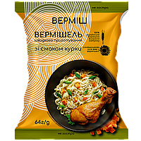 Вермишель быстрого приготовления ВЕРМІШ со вкусом курицы 64 г (ящик 80 шт)