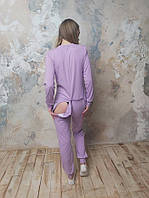 Пижама Попожама фиолетовая монотонная женская с карманом на попе