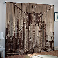 Комплект фотоштор в стиле винтаж "Бруклинский мост"
