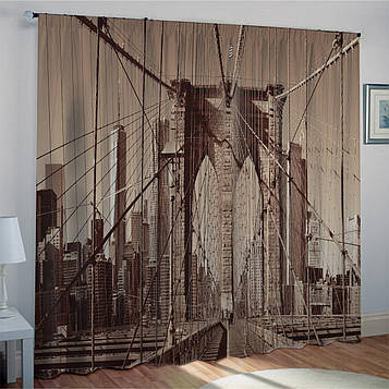 Комплект фотоштор в стилі вінтаж "Бруклінський міст"