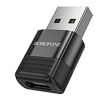 Адаптер BOROFONE BV18 USB "папа" - Type-C "мама" USB2.0 adapter, цвет черный