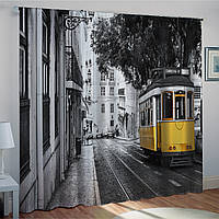 Комплект фотоштор на заказ по индивидуальным размерам "Желтый трамвайчик"