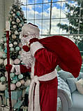 Костюм Діда Мороза, велюровий костюм, новорічний костюм Дід Мороз, червоний Дід Мороз, фото 5