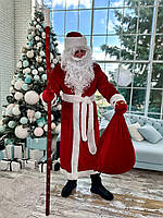 Костюма Деда Мороза велюровый костюм новогодний костюм Дедушка Мороз, красный Дед Мороз