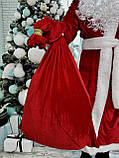Костюм Діда Мороза, велюровий костюм, новорічний костюм Дід Мороз, червоний Дід Мороз, фото 4