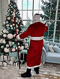 Костюм Діда Мороза, велюровий костюм, новорічний костюм Дід Мороз, червоний Дід Мороз, фото 6