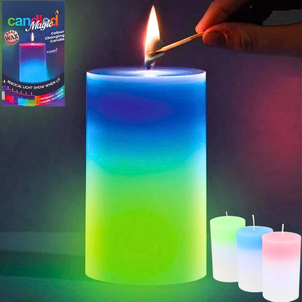 Воскова свічка з підсвічуванням світлодіодна хамелеон Candled Magic LED міняюча колір магічна декоративна