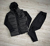 Мужской демисезонный спортивный костюм базовый 3в1 / комплект кофта + штаны + жилетка marlin