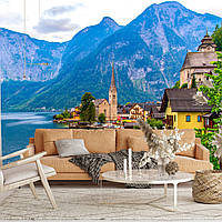 Фотообои с пейзажем "Швейцарский городок у подножья Альп"