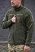 Чоловіча флісова кофта зимова хакі на блискавці без капюшона з липучками під шеврон тактична, фото 3