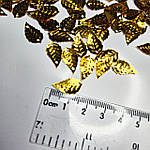 Паєтки Листочок 15 мм. Пришивні (5г). Злотистий, фото 3