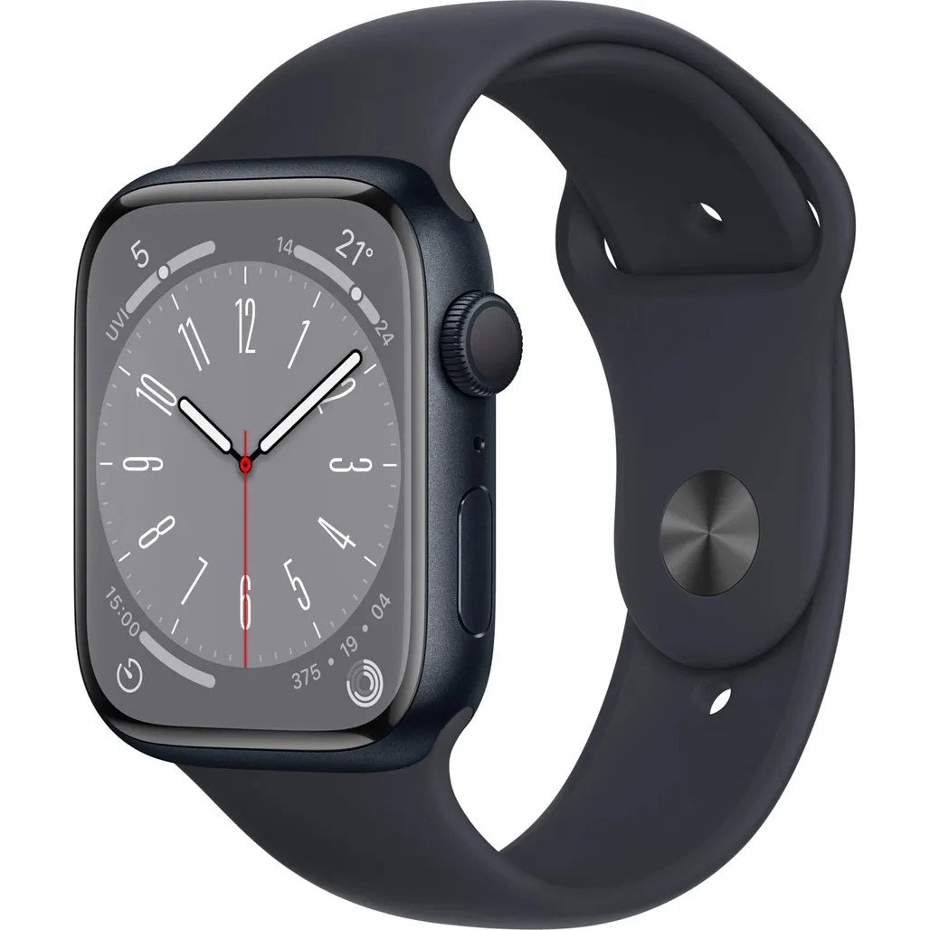 Смарт-годинник Apple Watch Series 8 41mm Midnight Aluminum Case with Midnight Sport Band M/L (MNU83)