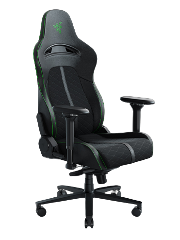 Крісло геймерське Razer Enki Green чорне комп'ютерне розкладне ігрове з регулюванням нахилу спинки, фото 1