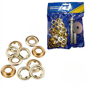 Набір пробійник, Встановлювач люверсів для тентів (шкіри, тканини) ручний, Просічка для люверсів 12 мм