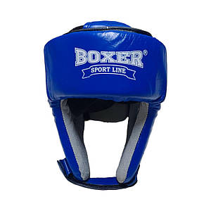 Шолом боксерський BOXER Еліт L шкіра синій