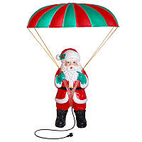 Санта Клаус на парашюте, пластик с подсветкой, h-145см (123-0074)