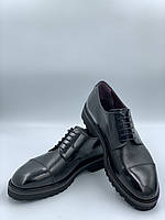 Мужские кожаные классические туфли Angelo Ruffo Черные стильные туфли Мужские классические туфли