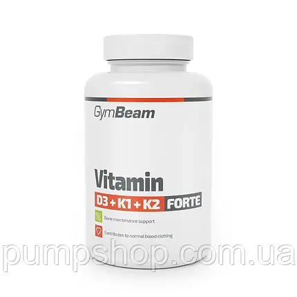 Витамин Д3+К1+К2 GymBeam Vitamin D3+K1+K2 Forte 120 капс., фото 1