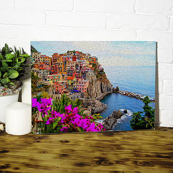 Картина на полотні з італійським пейзажем "Гірська село Італії"