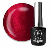 Гель-лак Saga Professional Glow Cat 02 яскравий гранатовий. 9 мл