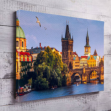 Картина на полотні панорамна "Злата Прага"