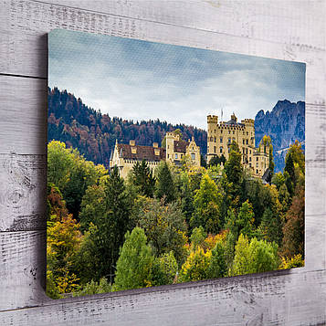 Картина на полотні для інтер'єру "Замок в Баварських горах"