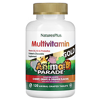 Жувальні мультивітаміни з мікроелементами для дітей, асорті, NaturesPlus, 120 таблеток у формі тварин