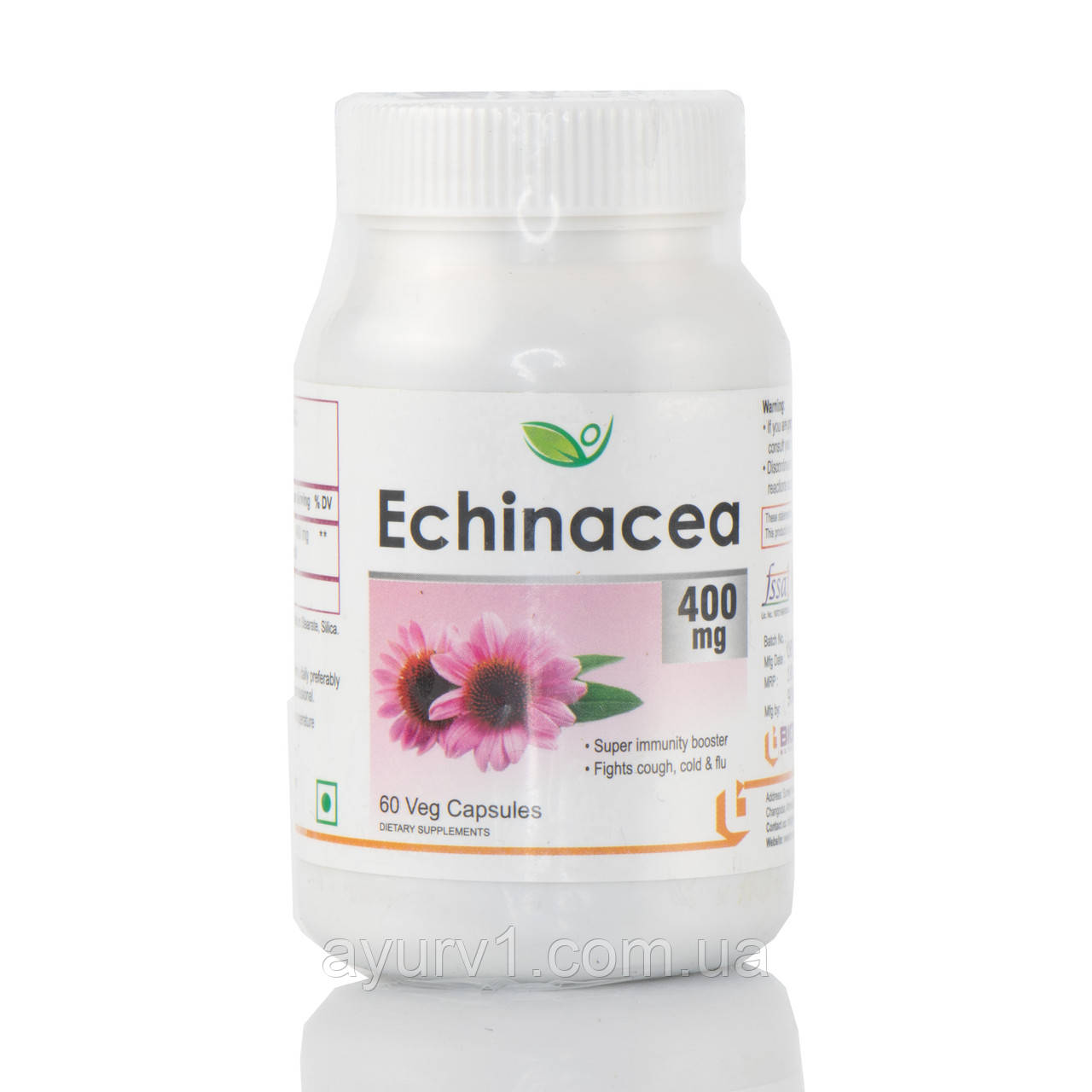 Ехінацея 400 мг Echinacea Biotrex для імунітету, при застуді, ГРВІ, грипі, ГРЗ, імуностимулятор