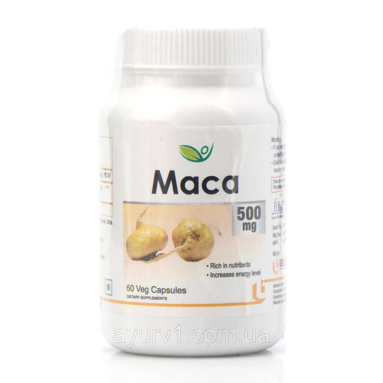Мака перуанська Біотрекс Maca 500mg Biotrex 60 veg.capsules для чоловіків та жінок
