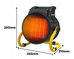 Обігрівач електричний Medines 2000 Вт електричний обігрівач керамічний тепловентилятор, фото 3