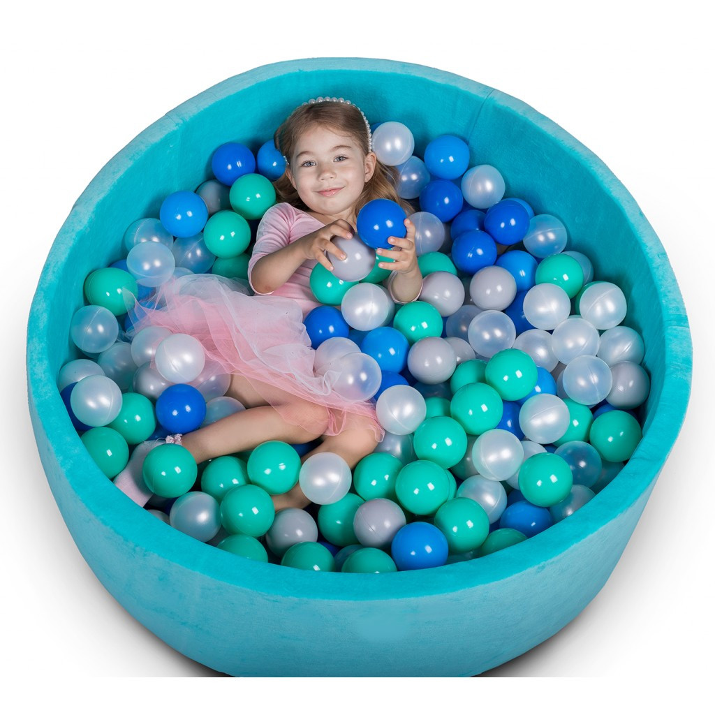 Сухой бассейн 100 см для детей с цветными шариками 50 шт, бассейн манеж, сухой бассейн с шариками бирюзовый - фото 2 - id-p2024701186