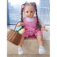 Силиконовая Коллекционная Кукла Реборн Reborn Девочка Алиса (Виниловая Кукла) Высота 60 см