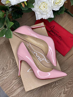 Жіночі рожеві туфлі — човники Louboutin So Kate 10 cm з лакованої шкіри лабутини туфлі малинові, фото 1