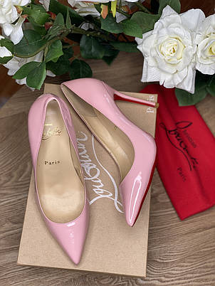 Жіночі рожеві туфлі — човники Louboutin So Kate 10 cm з лакованої шкіри лабутини туфлі малинові, фото 3