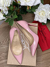 Жіночі рожеві туфлі — човники Louboutin So Kate 10 cm з лакованої шкіри лабутини туфлі малинові, фото 5