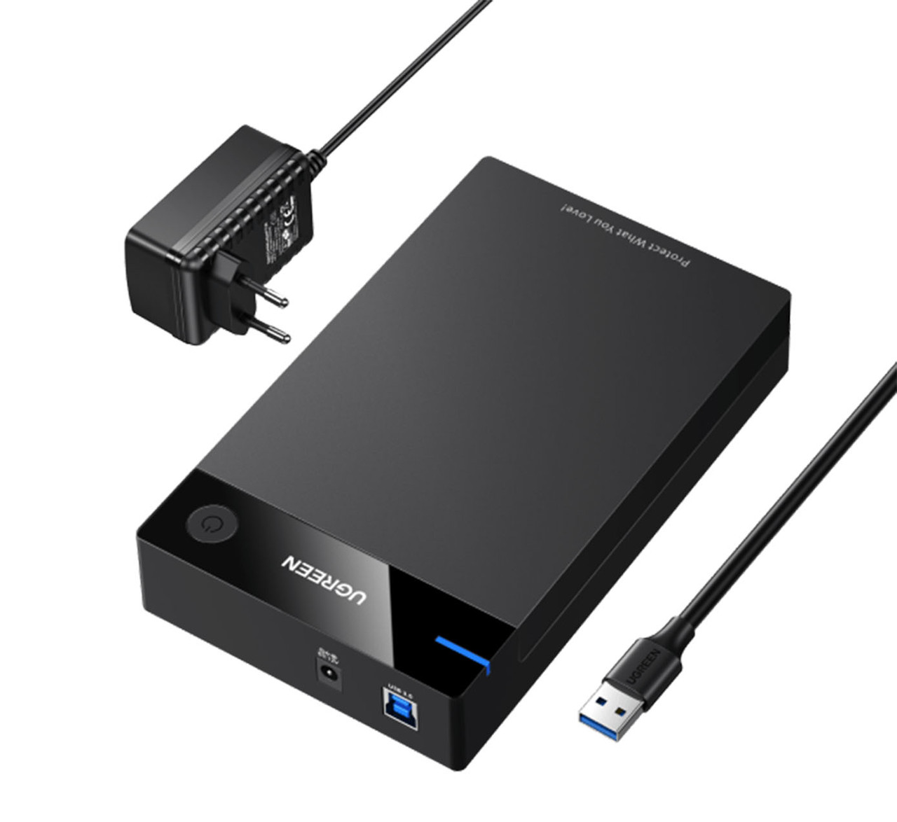Корпус Ugreen для SSD/HDD - 3.5"/2.5", USB 3.0, до 16TB, UASP, 5Гбіт/с - Чорний, фото 1