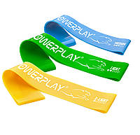 Эспандер-лента для фитнеса тренировочная эластичная резинка PowerPlay набор с 3шт 1-10 кг Разноцветные DM-11