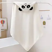 Детское полотенце с капюшоном Полотенце для детей панда белое