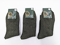 Мужские махровые носки Теркурий, зимние теплые однотонные высокие. 6 пар/уп зеленые