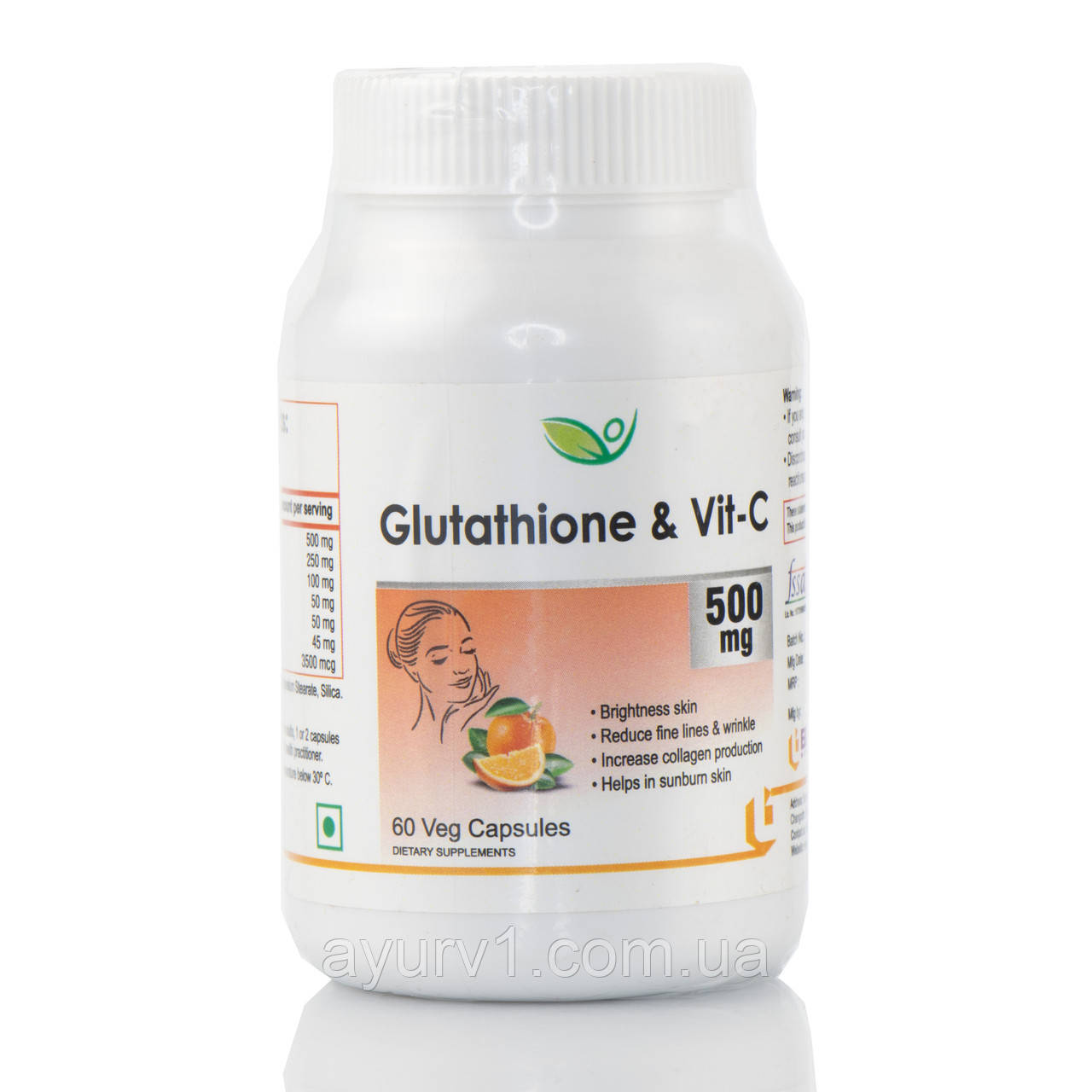 Глутатіон 500 мг та вітамін C Glutathione & vit-C комплекс Biotrex 60 veg.capsules
