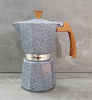 Гейзерна кавоварка з алюмінію на 6 чашок. ТМ "Magio"